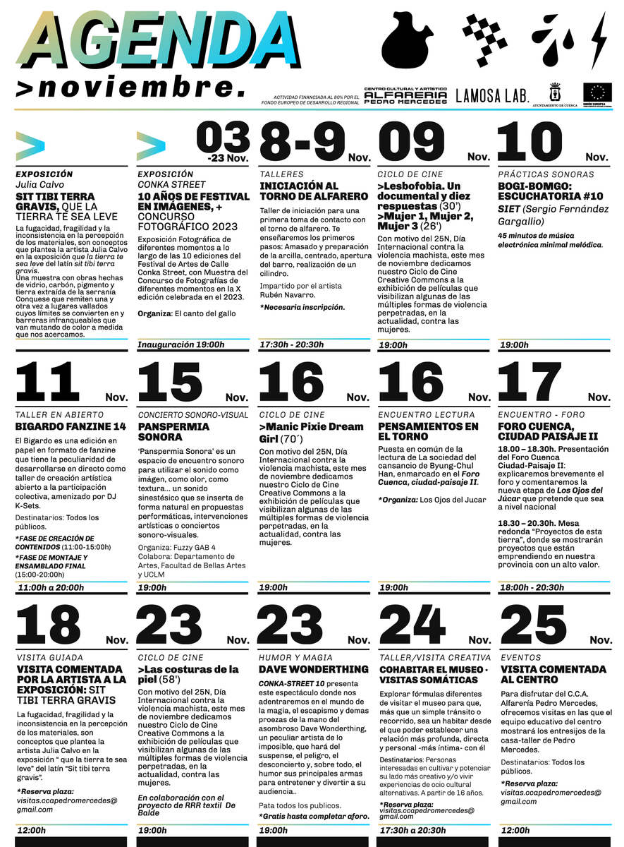 ccapmercedes's tweet photo. Ya tenemos lista la AGENDA DE ACTIVIDADES DE NOVIEMBRE del @ccapmercedes , gestionado por @LAMOSA_Lab 
Puedes descargar la agenda aquí: https://t.co/zuqXD2Dq6O https://t.co/MinjLNgzh1
