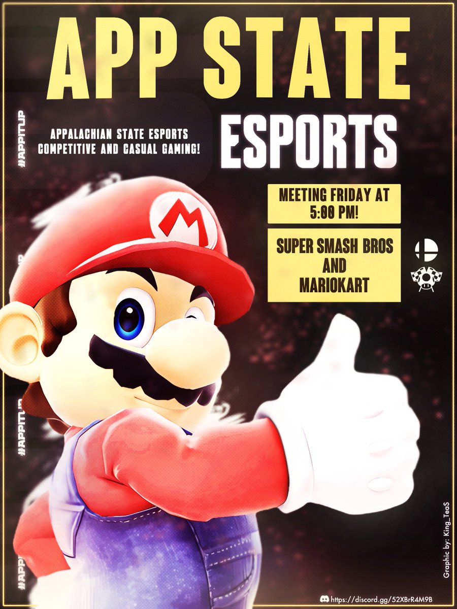 Meeting tomorrow at 5:00pm! We will be playing Super Smash bros and Mario kart, bring your controllers! 🎮