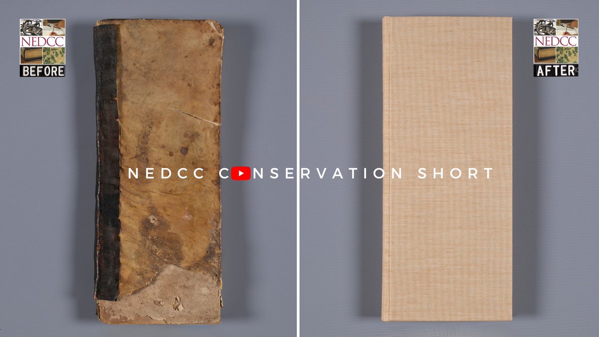 NEDCCInfo's tweet photo. In the case of this record book from @thetrustees, the original binding was nearly impossible to open. Join us for this Conservation Short for a step-by-step rebinding process, funded by @NEHgov: https://t.co/CB05T9U5Uj. #BookConservation #BookConservator #AskAConservator https://t.co/IQNAocSc2h