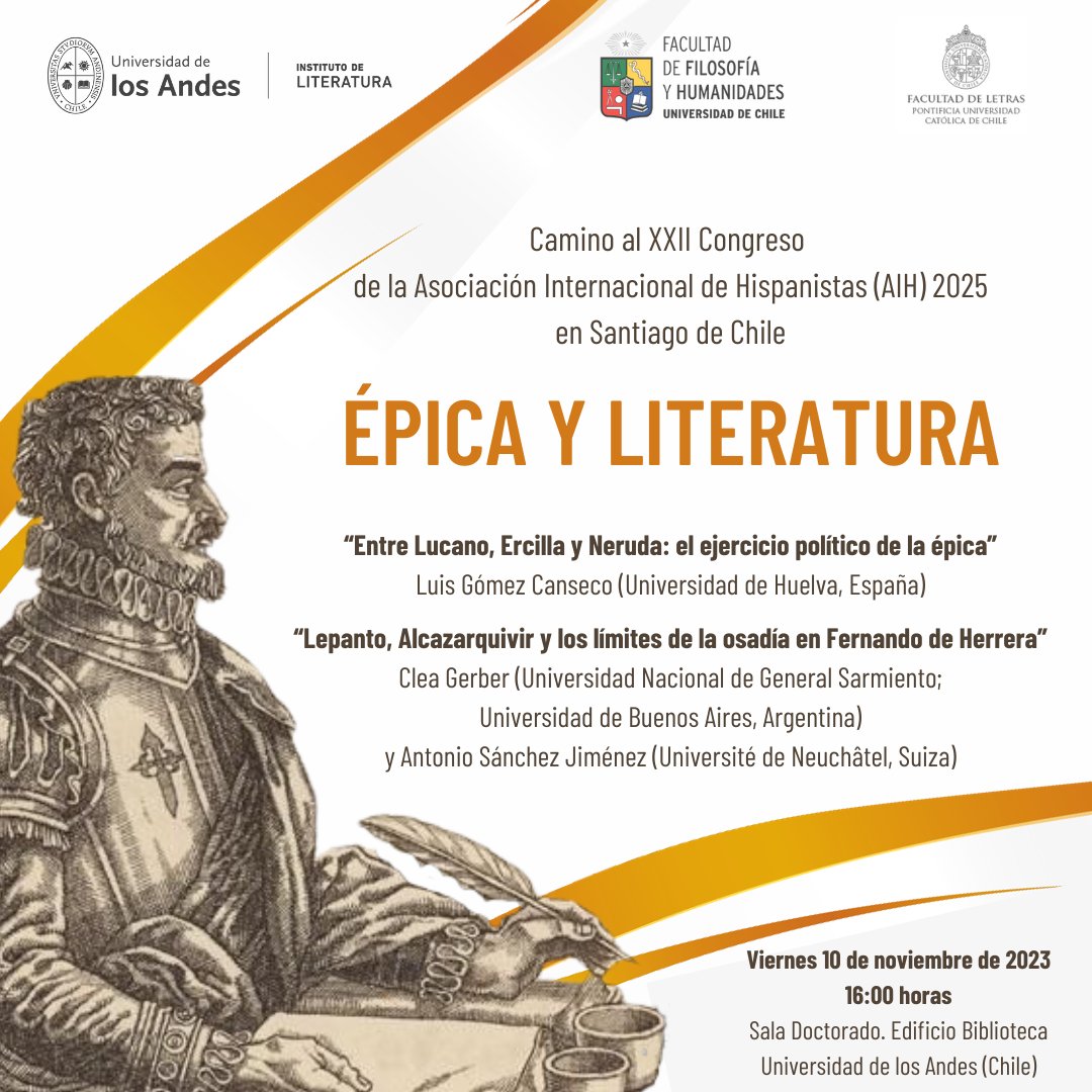 JqZul's tweet photo. Seminario "Épica y literatura": lanzamiento del consorcio de universidades organizadoras del XXII Congreso Internacional de Hispanistas (Santiago de Chile, 2025). @CCESantiago @uandes @uchile @letrasuc @ucatolica @E_Irarrazabal @pedroalcuc https://t.co/Wq6OYQ7KDH