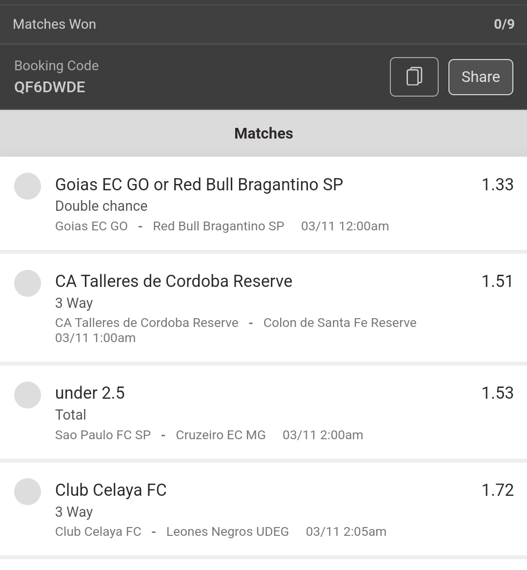 Resultados - CA Talleres de Cordoba Reserve