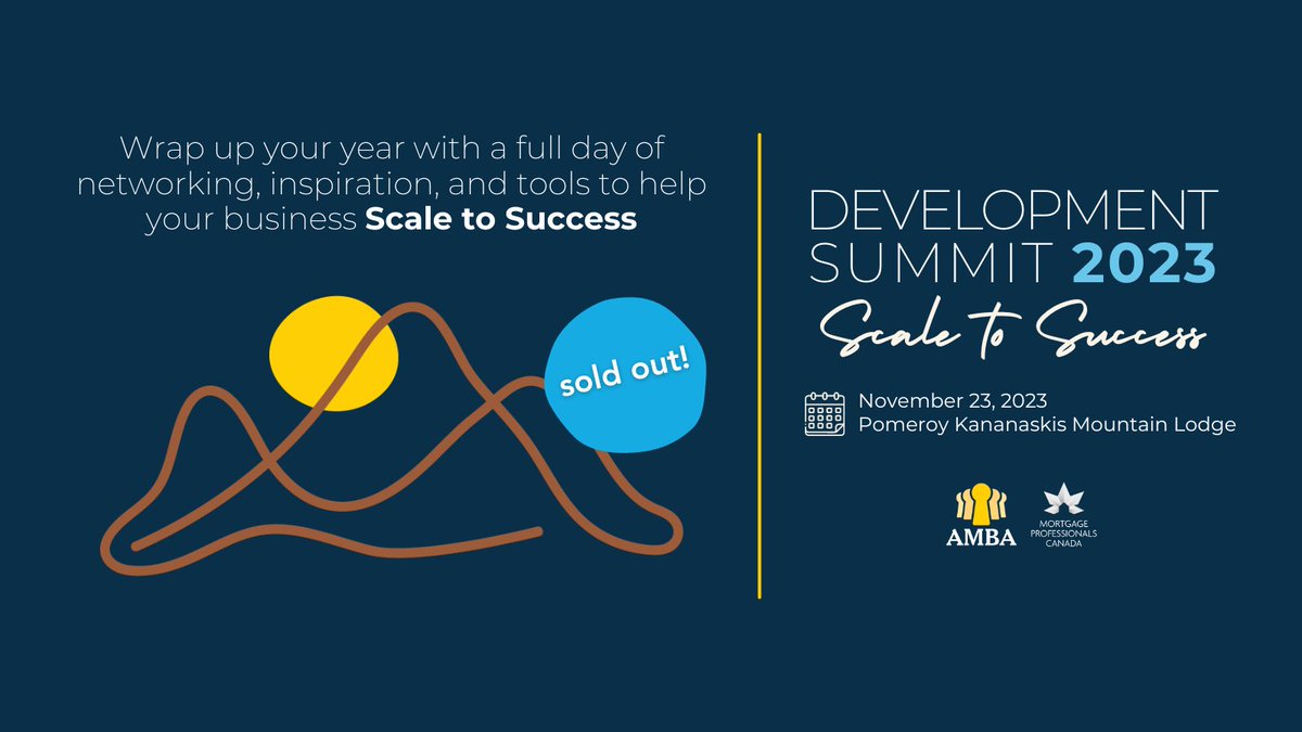 SOLD OUT! 

Development Summit – Scale to Success SOLD OUT in record time! Get ready for an unforgettable experience.

If you're hoping to get your hands on a ticket, please join the waitlist by emailing events@amba.ca. 

#DevelopmentSummit #ScaletoSuccess