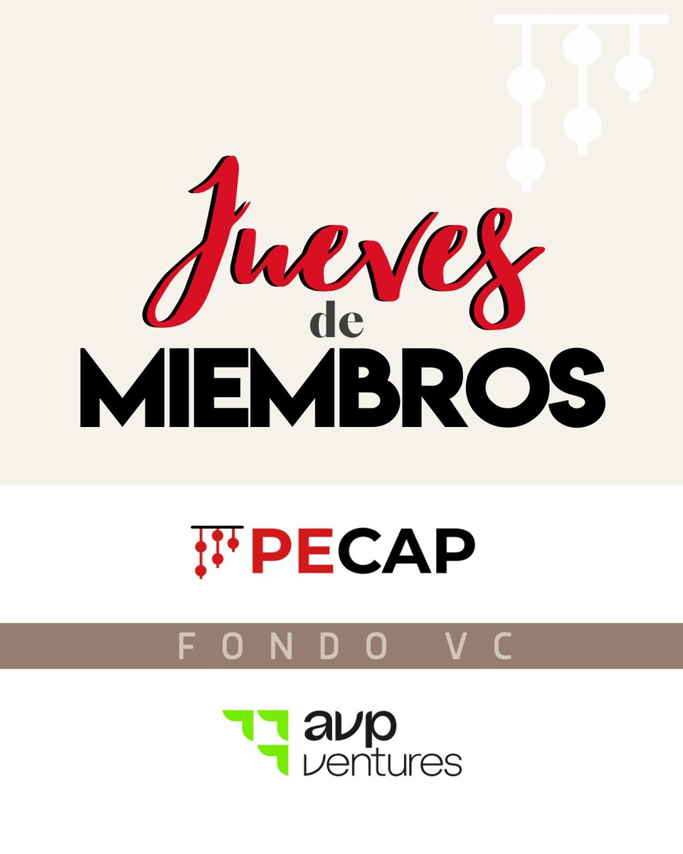 PECAP_'s tweet photo. 📣 ¡Jueves de Miembros #PECAP!
Miembro Fondo de Venture Capital: AVP Ventures
AVP Ventures es un gestor de fondos de inversión en etapa temprana que busca ser un catalizador de rondas semilla.
Conoce más de ellos aquí 👉🏻 https://t.co/zsmWsujylP https://t.co/HJF7zmlbmD