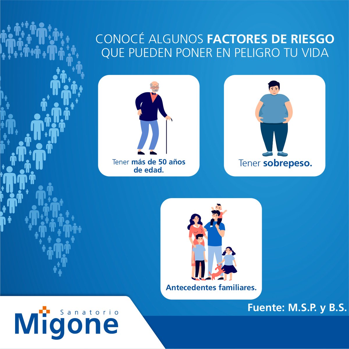 Noviembre Azul 💙

Mes para concientizar sobre la importancia de la salud masculina y la prevención del cáncer de próstata, una enfermedad silenciosa que se posiciona como la primera causa de cáncer en los hombres de Paraguay.

#SanatorioMigone #NoviembreAzul #CancerdeProstata