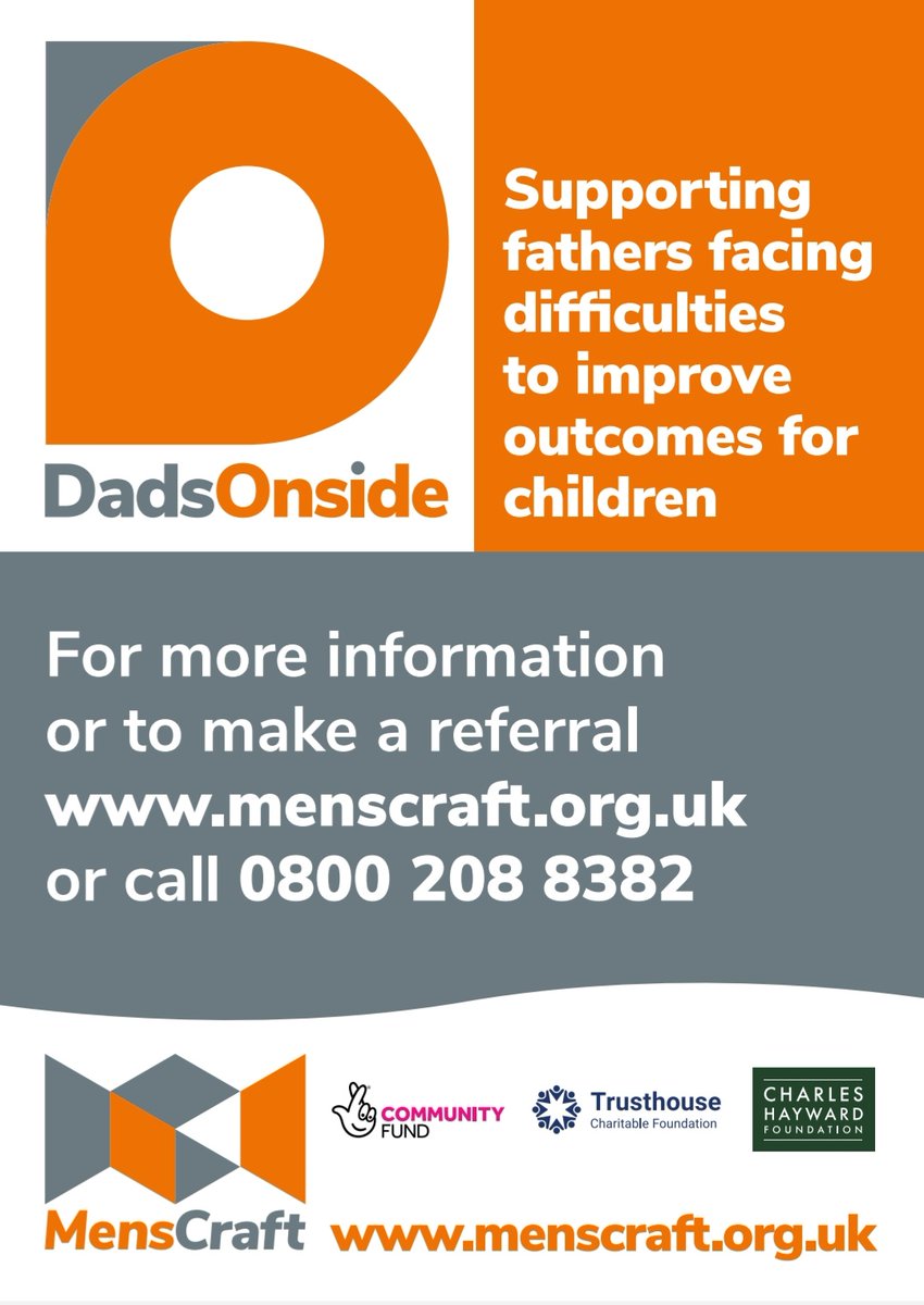 Our DadsOnside programme aims to improve outcomes for children by supporting men in child-centred parenting & maintaining positive family relationships post-separation. Now accepting referrals & welcoming enquiries. #parenting #fathers #family #positivemasculinity