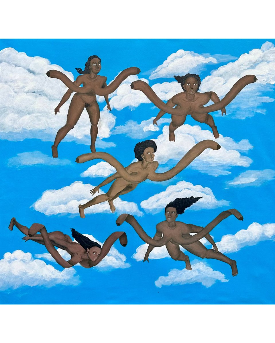 laetiky's tweet photo. My last painting depicts women who are free and love their bodies. They fly together ❤️❤️ https://t.co/WXUNAxhDQZ