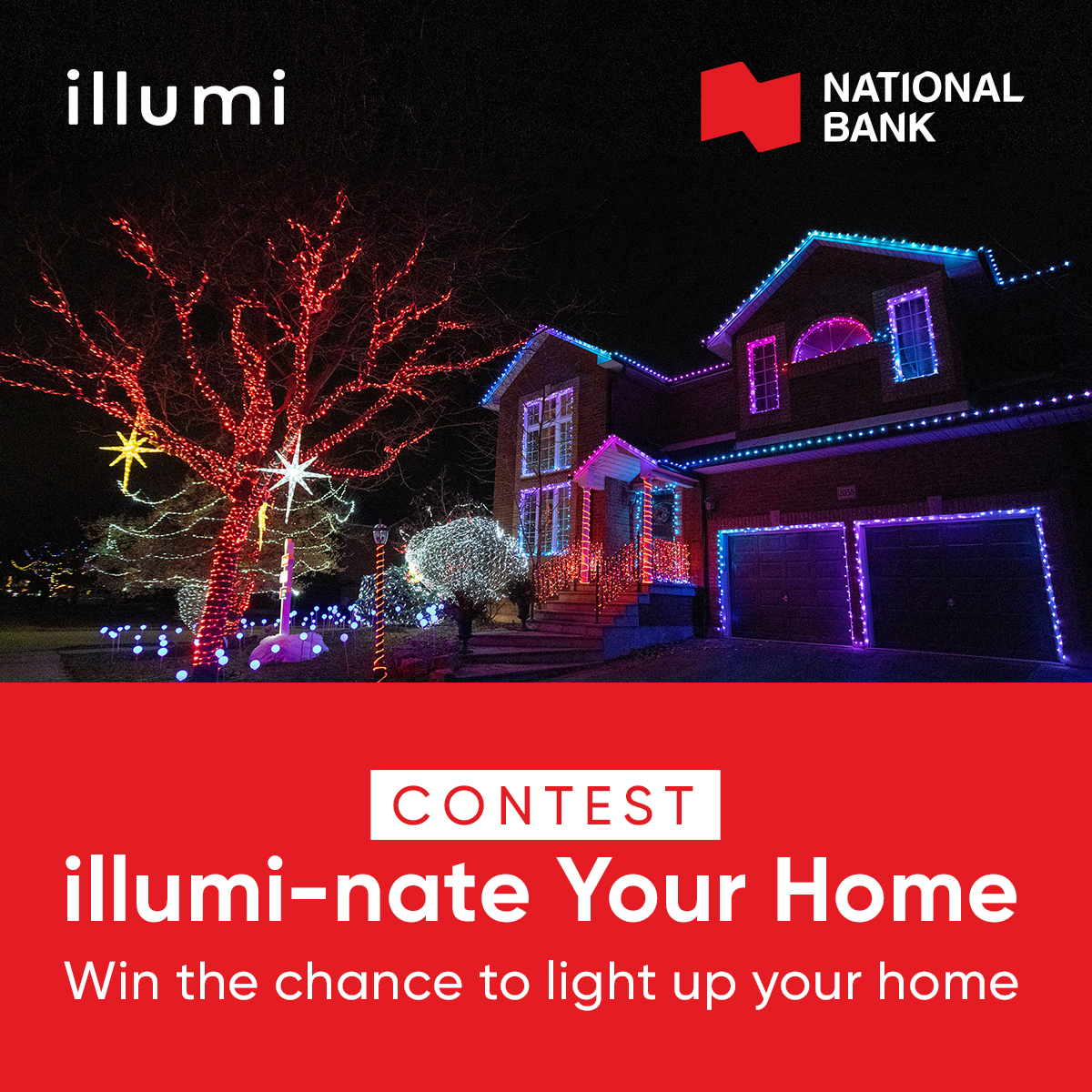 illumiToronto's tweet photo. 🎄 | We want to illumi-nate Your Home with @nationalbank this holiday season!

Enter for a chance at a magical holiday light display for your home courtesy of #illumiToronto.

illumi-nate Your Home, presented by @nationalbank, runs through November 22. Link in bio to enter. https://t.co/2J4BUtjJl9