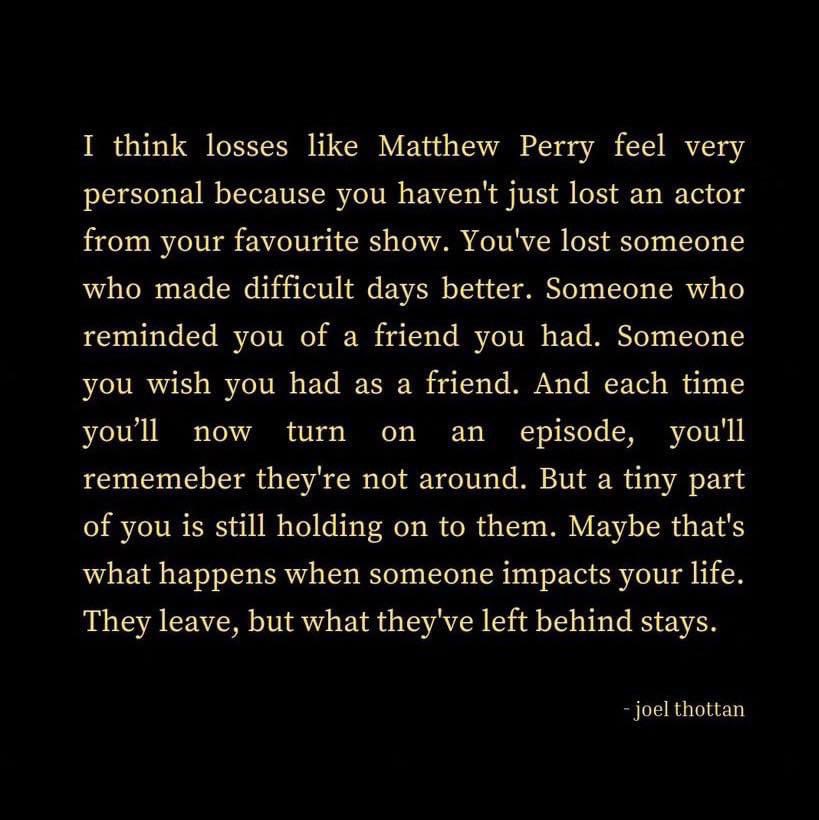 rileyanntoine's tweet photo. My coworker has been singing the Friends theme song all morning and I saw this and now I’m just very sad thinking about Matthew Perry. https://t.co/HNaYoz7RtD
