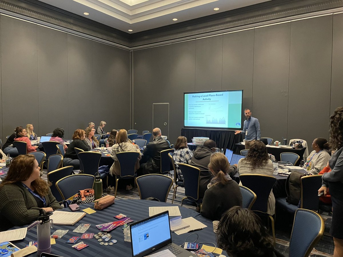 Very powerful to hear how <a href="/NCSE/">National Center for Science Education</a> Teacher Ambassador <a href="/CookScientific/">Mr. J Cook</a> developed a place-based activity exploring the connection between climate change and Lyme disease for his students in IN. #nabt2023
