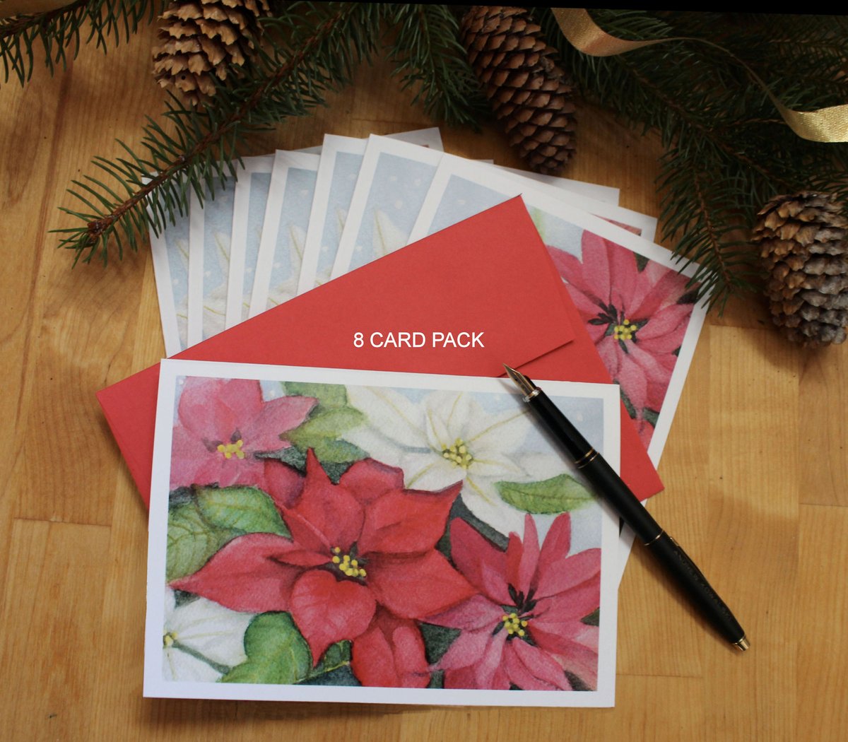 Floral Christmas Cards by #SycamoreWoodStudio
#poinsettia #flower #artcards #christmascards #christmasshopping #HolidayShopping #greetingcards #cards #colorful #shopsmall #supportsmallbusiness #shopearly #mail #letters #TraditionalHoliday #EtsySeller 

sycamorewoodstudio.etsy.com/listing/131038…