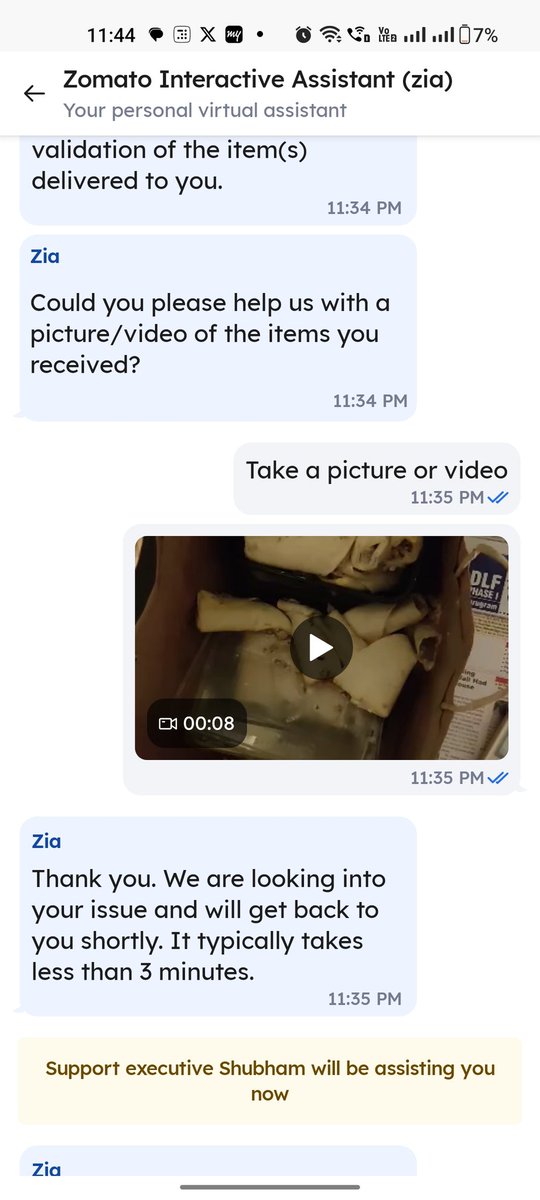 hsihsamathew's tweet photo. Spoiled order and Rs.30 refund with no option of replying to the message. This is just really bad customer service @zomato https://t.co/Pu5ojE83Oh
