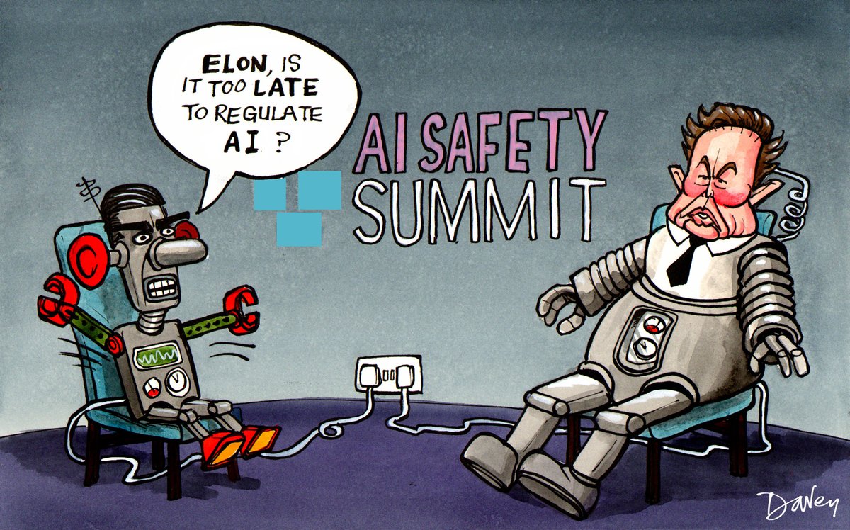That AI is getting in everywhere rather quick. Still, I expect it's all under control. [Telegraph Friday 3/11/2023]. #Sunak #Musk #AISummit