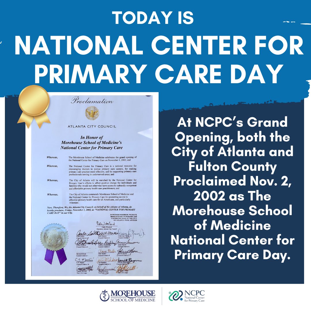 National Center for Primary Care at MSM tweet media