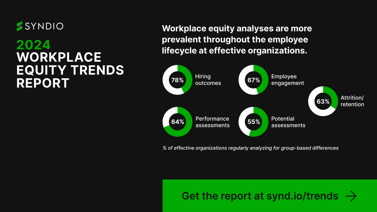 Workplace equity is about much more than just pay. Every moment in the employee lifecycle — from performance reviews to promotions — is interconnected and can adversely impact equity. Read the 2024 #WorkplaceEquity Trends Report for more insights: synd.io/workplace-equi…