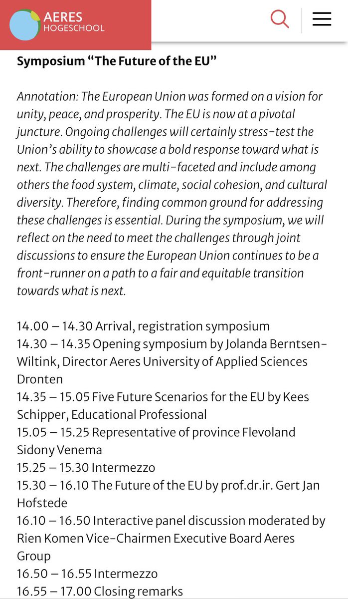 It was my pleasure and honour today to contribute to @AereshboDronten <a href="/bej73/">Jolanda Berntsen</a>  Future of Europe symposium and Farewell of Kees Schippers.