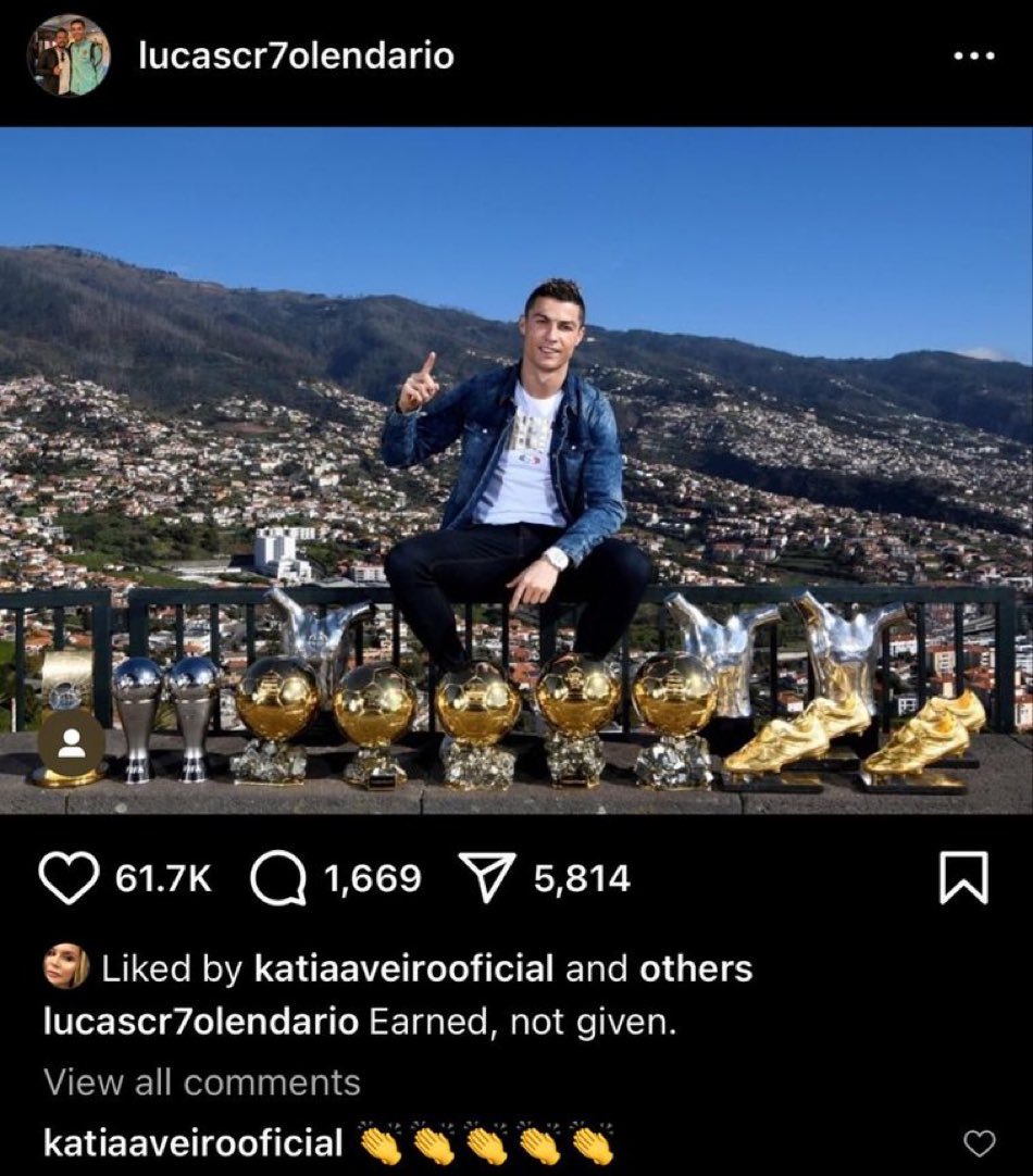 CristianoXtra_'s tweet photo. Cristiano’s sister Katia replied to this post:

“Earned, not given” 👏 https://t.co/ODaklsDlkA