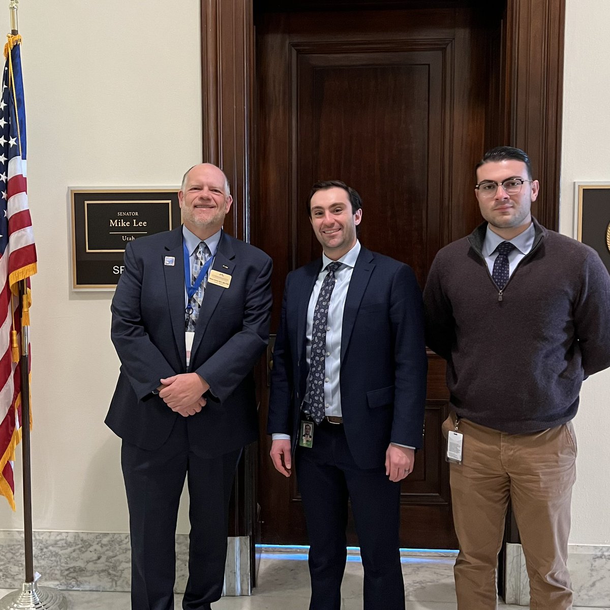Thank you Justin Anthony, Director of Constituent Affairs &amp; Alexander Gage, Legislative Correspondence for <a href="/SenMikeLee/">Mike Lee</a> for meeting with me today to talk about federal community association issues! #CAIsummit23 #WeAreCAI #WeAreHOALiving