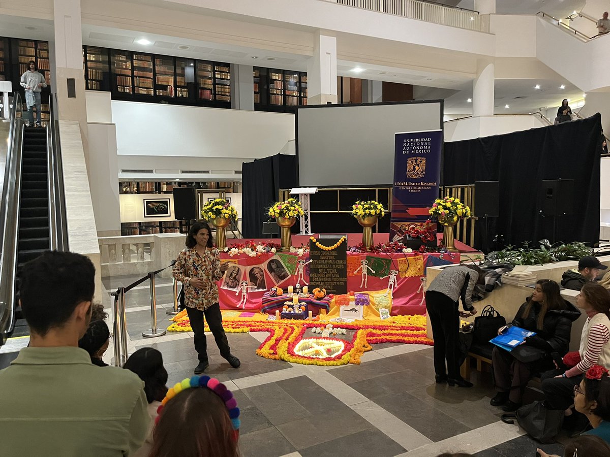Feliz Día de Muertos! We celebrated #DayOfTheDead here in the BL with readings from Nahuatl archive and our friends from @UNAM_UK & Somers Gallery 🇲🇽 💀❤️