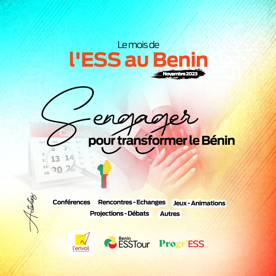 AmoussouEmeline's tweet photo. *Bienvenue en Novembre ! Bienvenue dans le mois de l’Economie Sociale et Solidaire (ESS)  !* 

_S’ENGAGER POUR TRANSFORMER LE BENIN !_ 

Restez connectés pour les actions à venir ! 

#ESS #MoisdelESS #BeninESSTour #Progress https://t.co/P7sDe72HXF