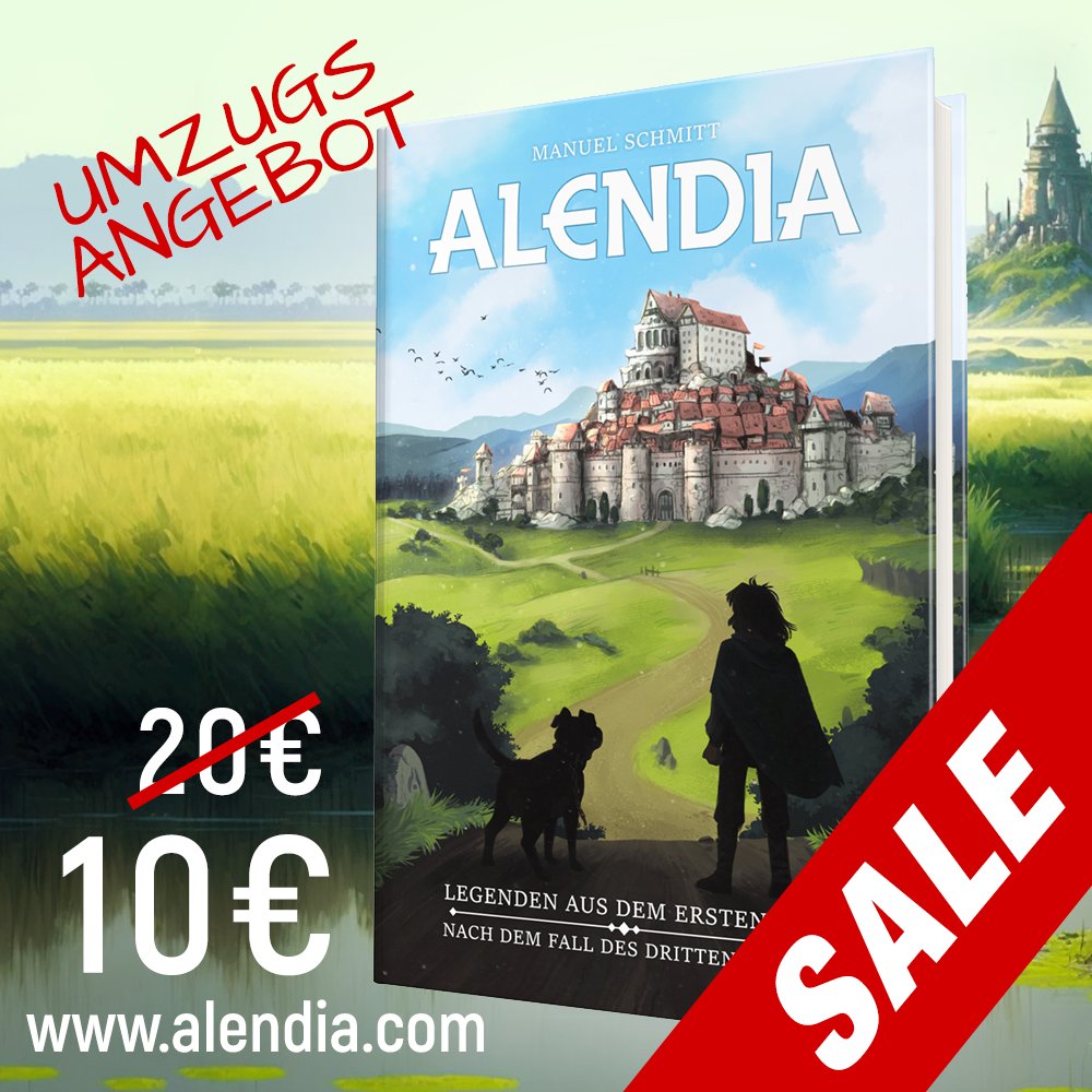 Liebe Community! 

Gestern gabs ein Video, das die anstehenden Umzugspläne offenlegt - und in diesem Zuge muss ich neben Möbeln und dem Motorrad auch andere Dinge loswerden. Deshalb gibt es die letzten Bücher der Erstauflage von Alendia 1 jetzt im Angebot für 10€ !