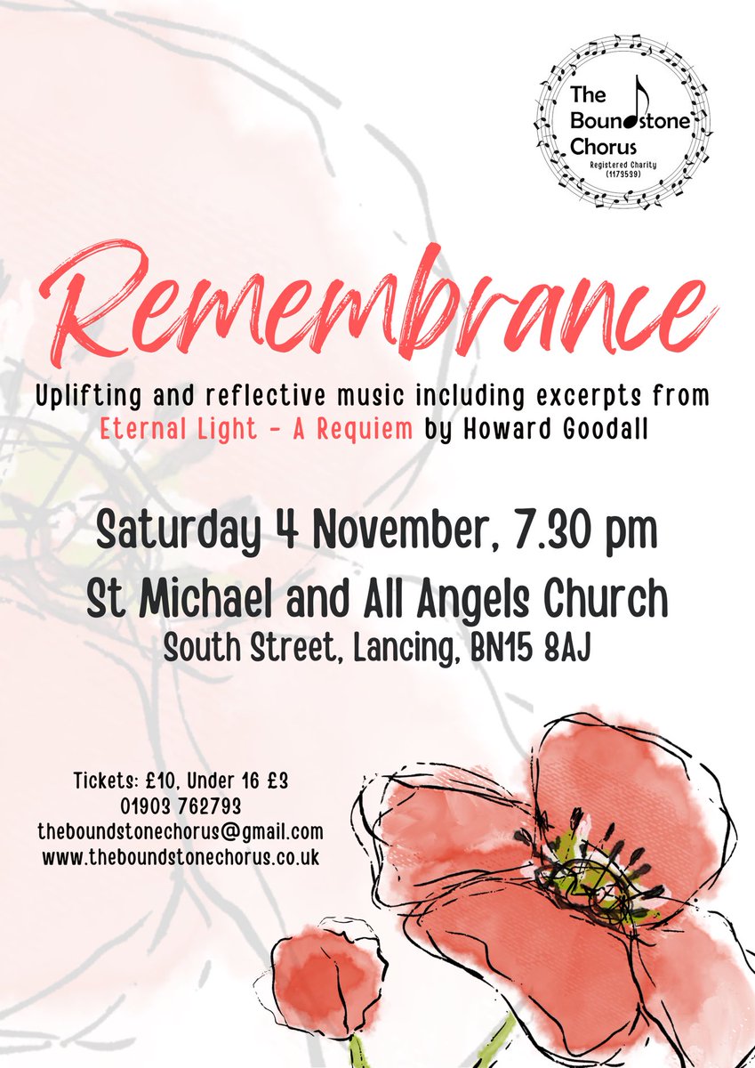 ParishofSLS's tweet photo. Join The Boundstone Chorus for their Remembrance concert this Saturday, it’s not too late to buy tickets - see below for details. ⁦@ChichesterDio⁩ https://t.co/mdMDYK72WO