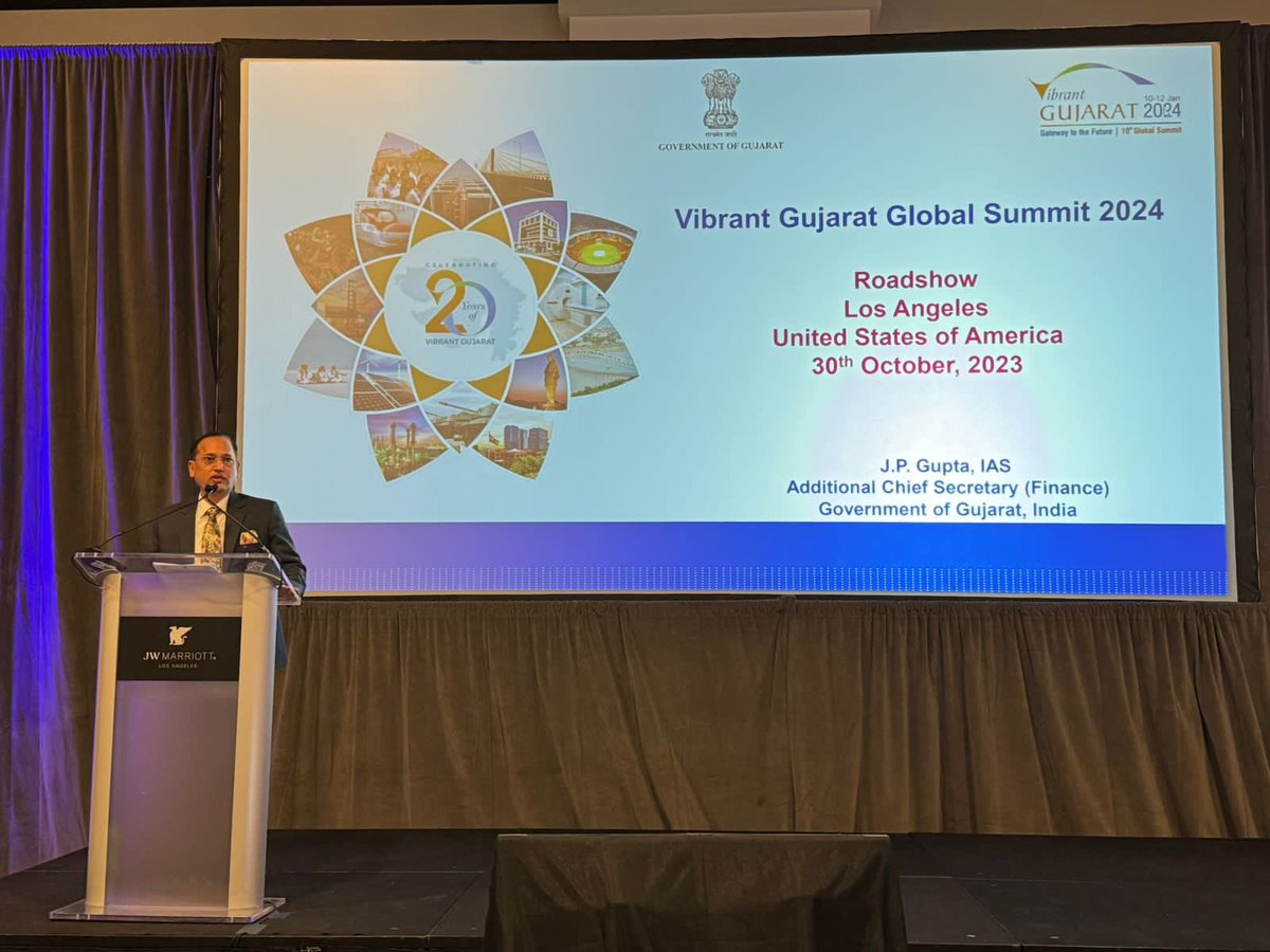JP Gupta (@jpguptaias) on Twitter photo Roadshow at Los Angeles for #VGGS24 draws investors and community leaders in large numbers showing keen interest in Indian growth story under leadership of <a href="/narendramodi/">Narendra Modi</a>
#vibrantGujarat <a href="/CMOGuj/">CMO Gujarat</a> <a href="/PMOIndia/">PMO India</a> <a href="/InfoGujarat/">Gujarat Information</a> Roadshow at Los Angeles for #VGGS24 draws investors and community leaders in large numbers showing keen interest in Indian growth story under leadership of <a href="/narendramodi/">Narendra Modi</a>
#vibrantGujarat <a href="/CMOGuj/">CMO Gujarat</a> <a href="/PMOIndia/">PMO India</a> <a href="/InfoGujarat/">Gujarat Information</a>