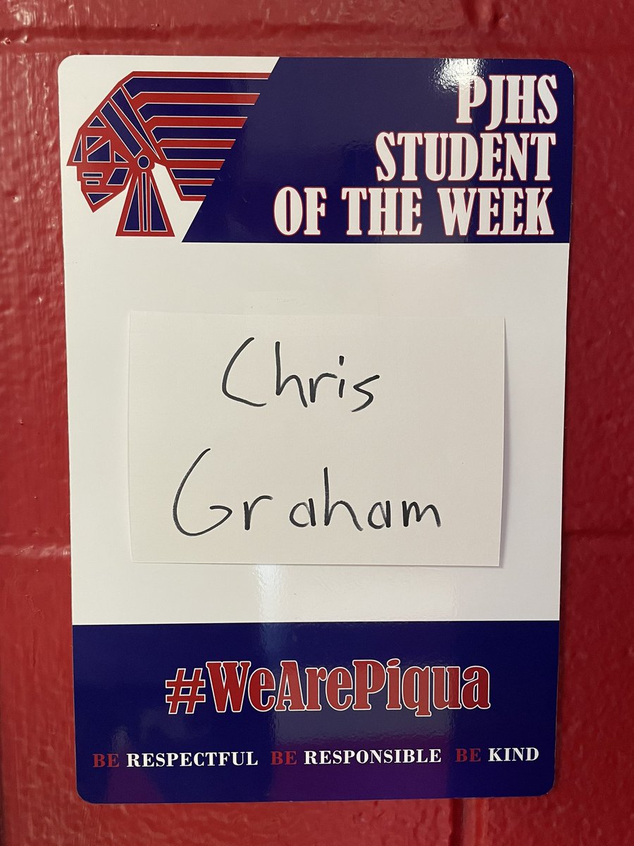 MrJohnsonPJHS's tweet photo. Now… for your celebration… my Social Studies All Stars so far this year!
1. Christopher Graham. Christopher started the school year off with a lot of positivity, and a willingness to help others. Not every student is ready to go first period, but Christopher is! #WeArePiqua https://t.co/YimdeYZ44U