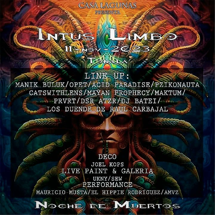 ManikBuluk's tweet image. Feliz de participar en esta celebración 
□■Entrada gratis■□ Intus Limbo"Noche de Muertos 11 de Noviembre en compañía de Casa Lagunas - Manik Buluk Live Set Confirmado, (entrada libre) el spot está súper agusto y cerca de la ciudad ahí nos vemos.!!
🔥🎃👻🕷️💀🧟