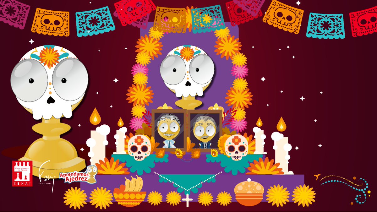 ESNAJ's tweet photo. El altar es el lugar donde expresamos nuestra gratitud y reconocimiento por su apoyo inquebrantable.  ¡Feliz día de muertos!
#Ajedrez #DiaDeMuertos   #DíaDeMuertos https://t.co/mhH7hHYt7Z
