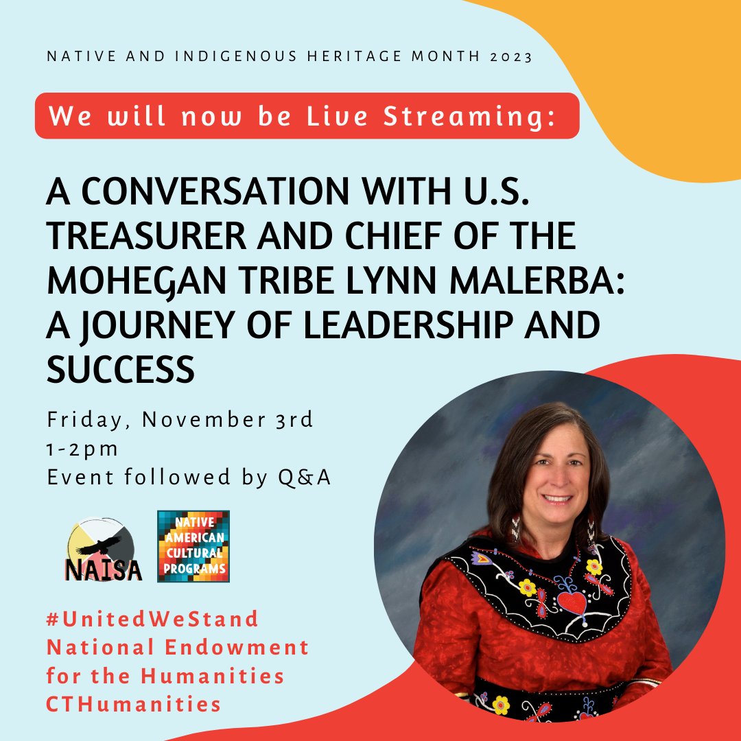 Just a reminder, we will be having a Conversation with the U.S. Treasurer and Chief of the Mohegan Tribe Lynn Malerba! The event will be in the SU Theater, doors are opening at 12:30pm. The link to live stream is in the linktree in our bio. Hope to see you there! #IndigenizeUConn