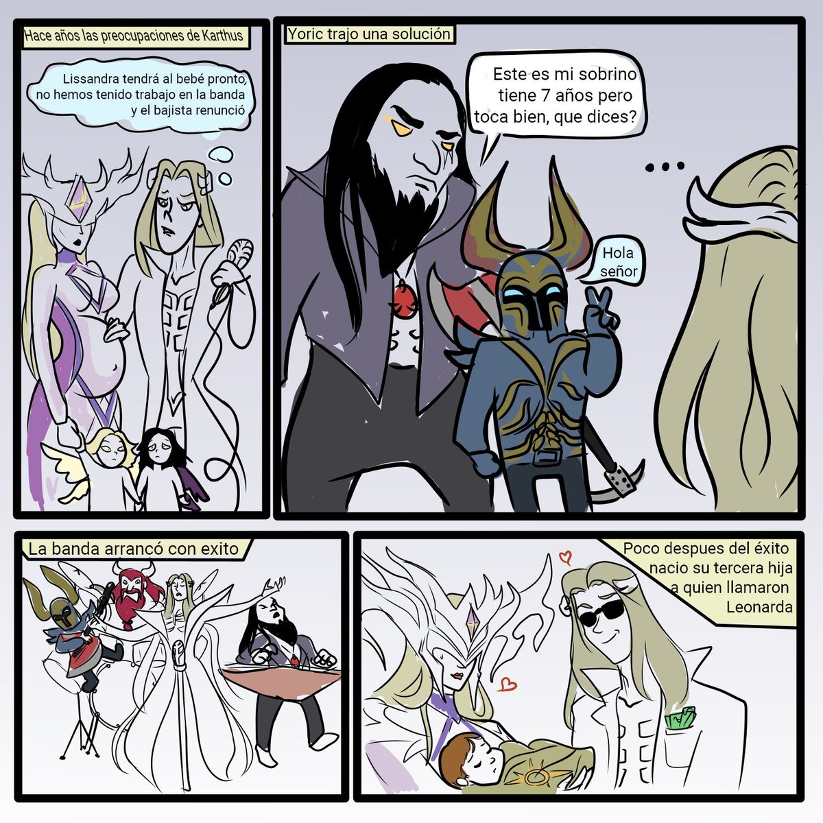 CoronelJenny1's tweet photo. A mí no me gusta el Lore de lol, así que me inventé el propio acá todo mamón, todo pndjo, lo dejaré aquí.
#LoL #LeagueOfLegends #LeagueOfLegendsArt #leaguememe #parodia #karthus https://t.co/XymZloCDzL