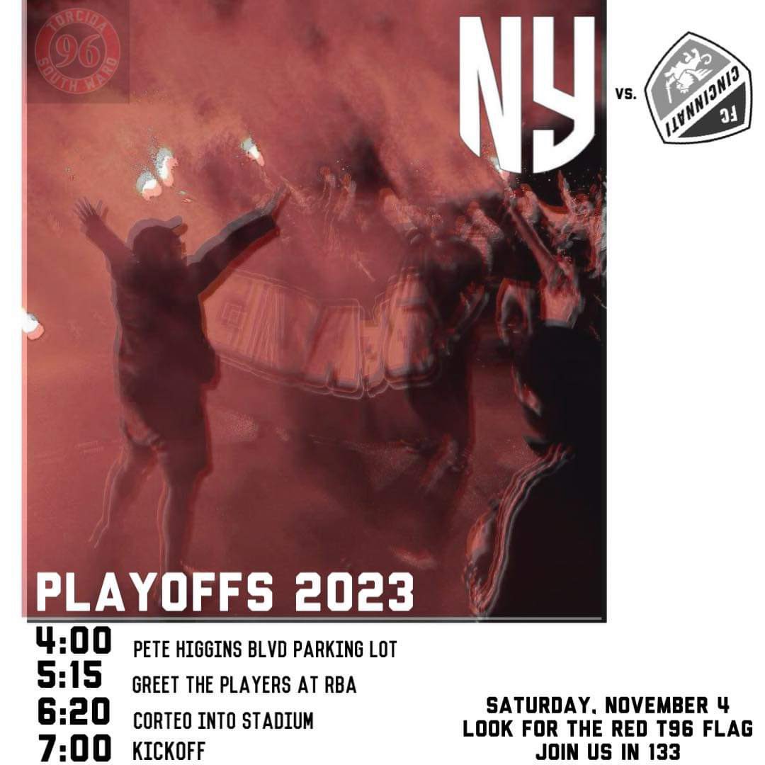 Torcida_96's tweet photo. ‼️ OUR GREATEST DESIRE ‼️

2023 has been a hectic season, but together we are stronger and louder!💥 Lets fill up the South Ward and give it all for the boys in red. Message us for ticket info, and find us at 4 in the Pete Higgins Blvd. parking lot. 

‼️ TENEMOS QUE GANAR ‼️ https://t.co/l4tya3uRrc
