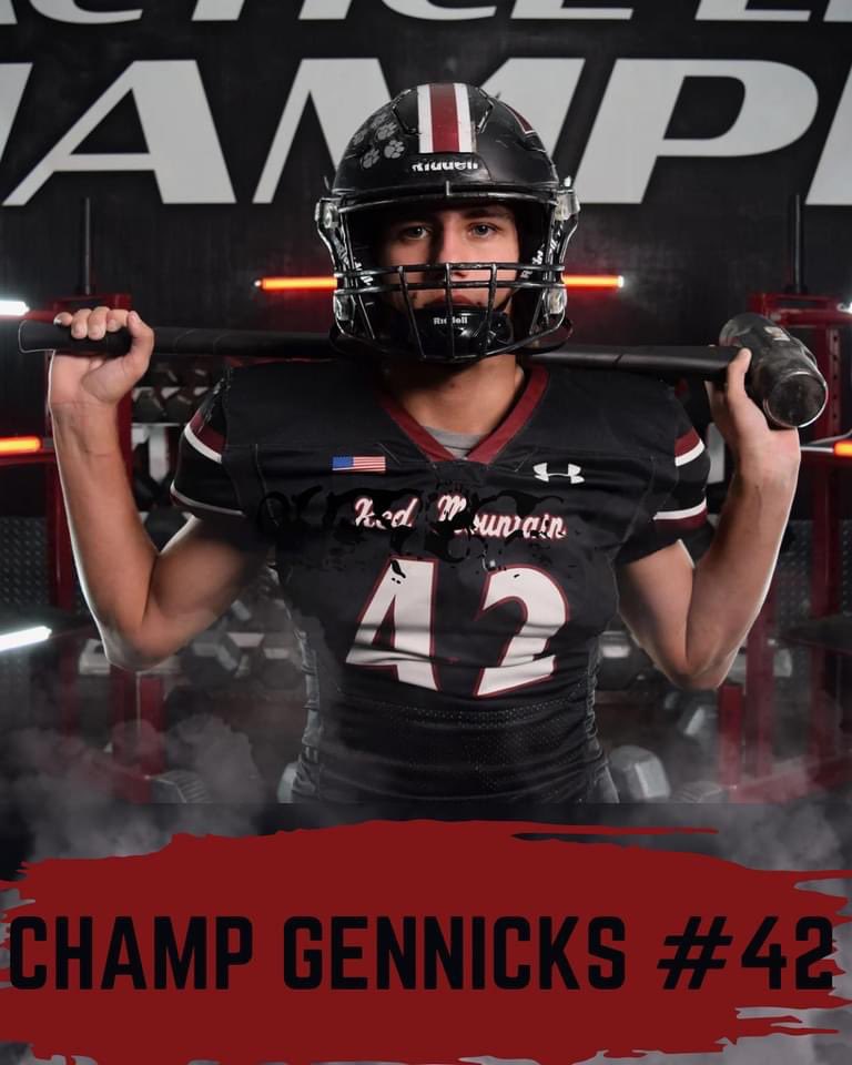 RedMtnFootball's tweet photo. 🏈 Senior Shoutout! Join us in honoring our remarkable senior football players: Kai Evans#36, Champ Gennicks #42, Lukas Willson #48, Seth Barron #50 https://t.co/ak9qIyu3aB