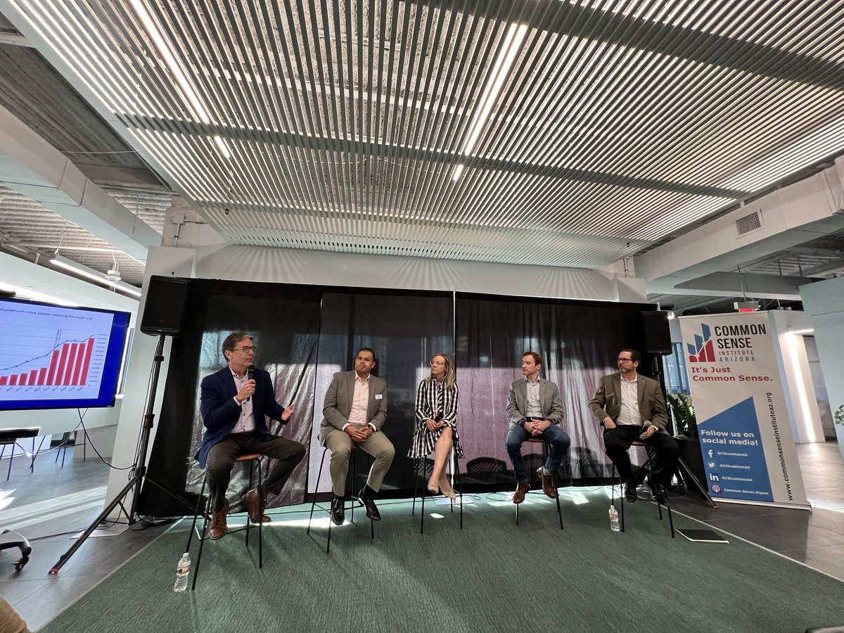 Scarpinato's tweet photo. Excellent discussion about the value of Arizona’s charitable tax credit and latest study from @CSInstituteAZ, with @KatieRatlief @MichaelEdHunter @GlennFarley14 @CesarChavezAZ and @kenbrissa of @phxmission https://t.co/xYrivBVFm6
