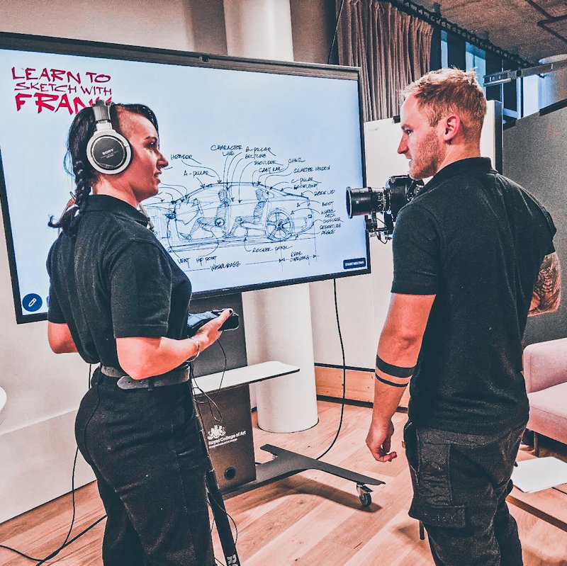 'Learn to sketch with Frank'.

Filming the legendary car designer Frank Stephenson at the Royal College Of Art, Battersea.

#learntosketchwithfrank