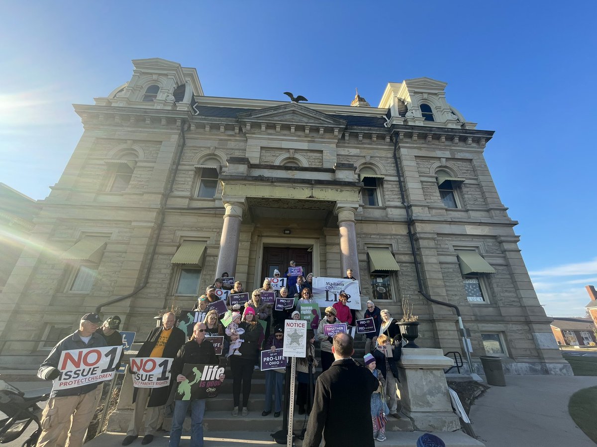 GabeGuidarini's tweet photo. Great representing @tpaction in London, OH today and helping local Madison County folks get the word out against Issue 1! Vote NO on Issue 1 this Tuesday to #SaveTheTinyHumans https://t.co/526h0j3C7i