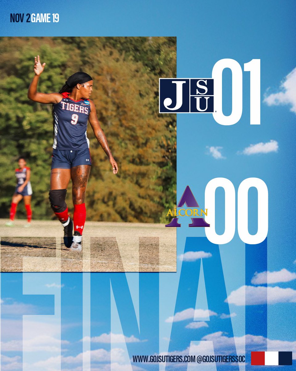 GoJSUTigersSOC's tweet photo. There’s more soccer to be played! JSU defeats Alcorn State to advance to the SWAC semifinals tomorrow at 6pm⚽️
#TheeILove | #SWACSOC | #GoJSUTigersSOC🐅 https://t.co/HJOFKVCdgF