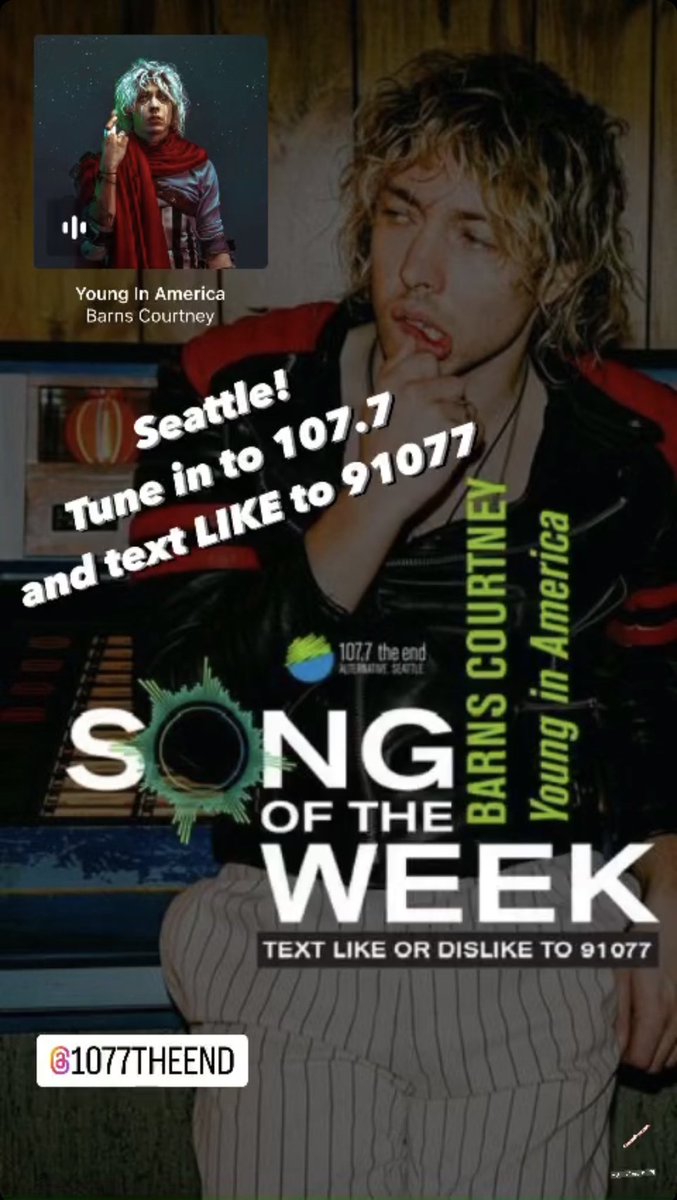 Seattle! Tune in to 107.7 and text LIKE to 91077 for Young In America as song of the week! #younginamerica