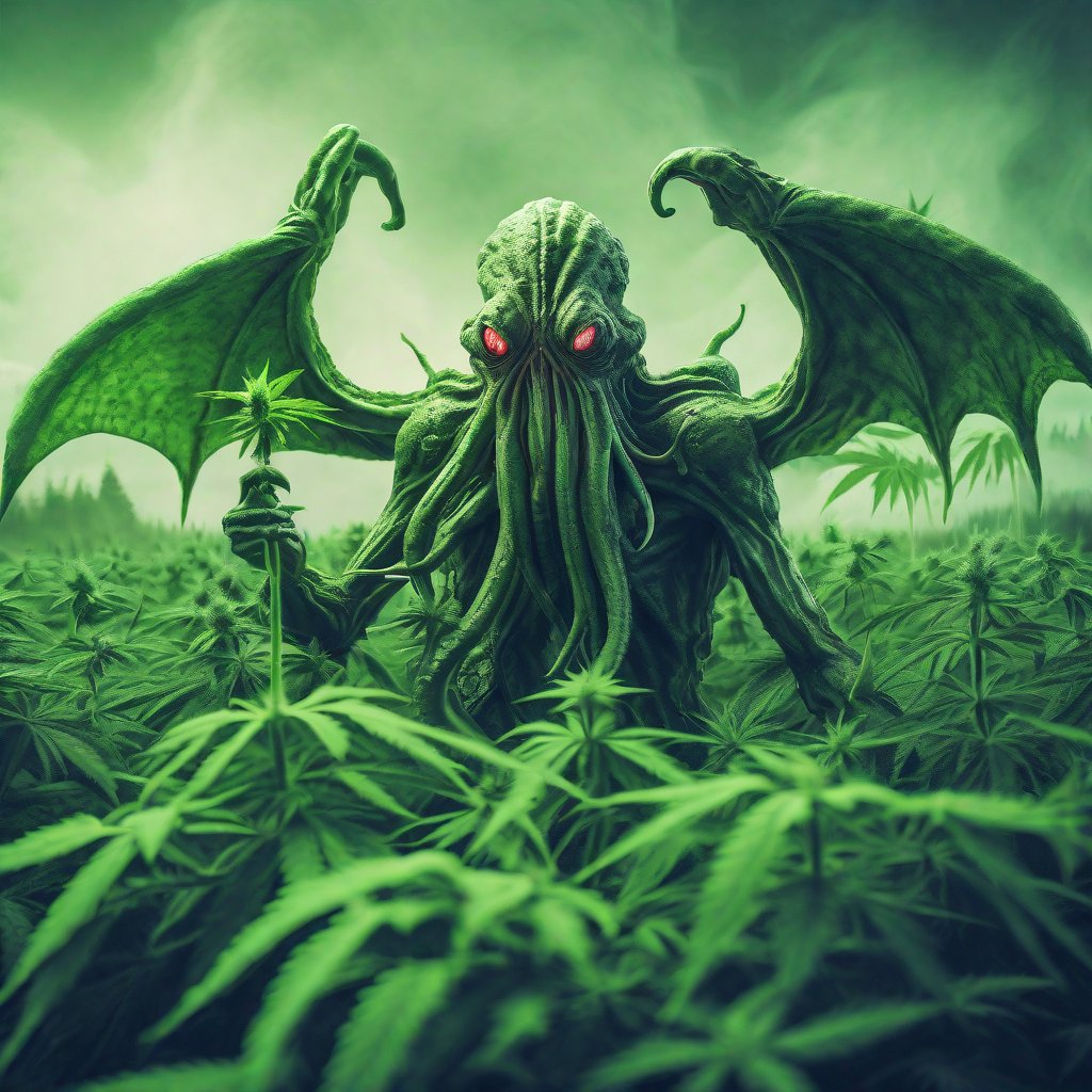 Cthulhu The Giant Cannabis Lovecraftian Monster

#NFTartists #cannabisculture #WeedLovers #weedsmokers #Mmemberville #StonerFam #cannabisgrower #sativa #indicaflower #ThursdayNightFootball #thursdayvibes #Stoners #Cthulhu #MONSTERS #Kaiju #kaijuparadise #lovecraftcountry