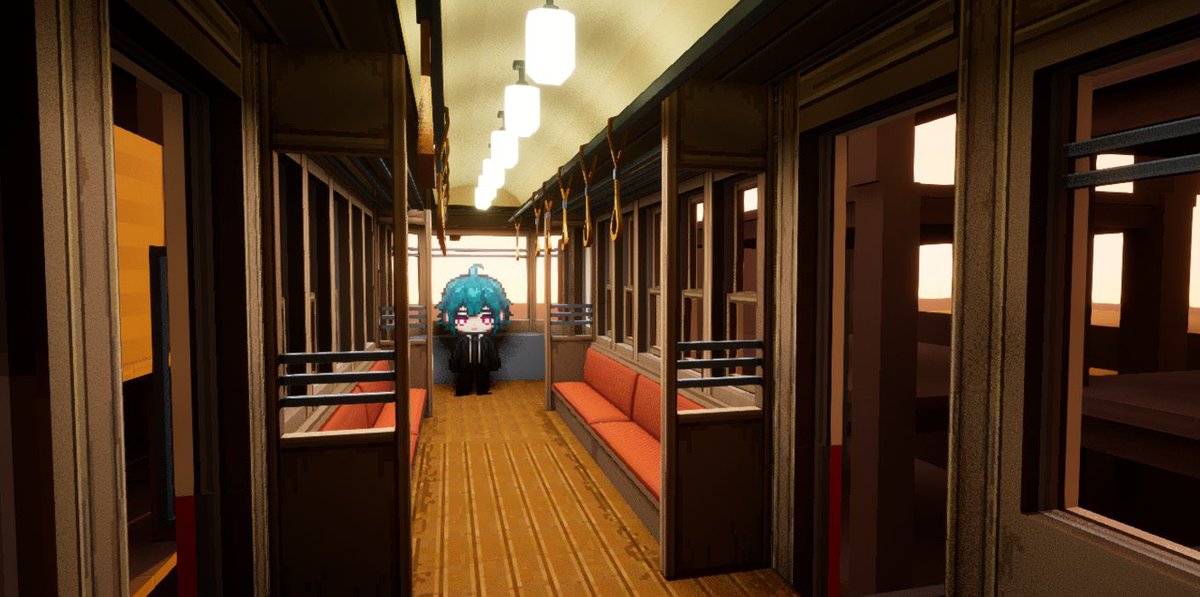 REmindArts's tweet photo. 全てお手製のゲームのHD2D👾
パン屋さんと街中を走る電車
＃ゲーム開発 #gamedev  #Pixelart  #ドット絵  #UE5 https://t.co/ekjc17Kxcw