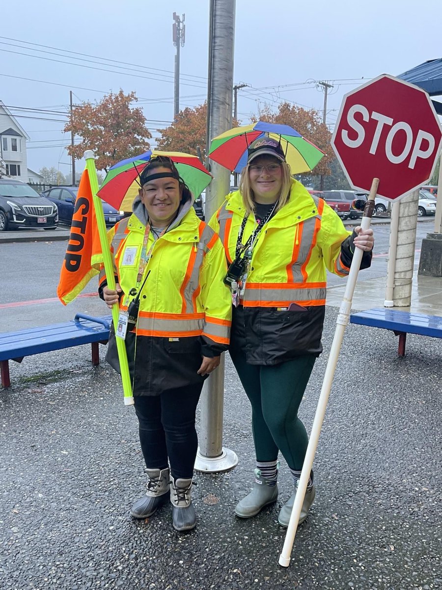 Rain or shine, our staff is always ready to meet our students with smiles! #YouBelong @FerndaleSD_WA