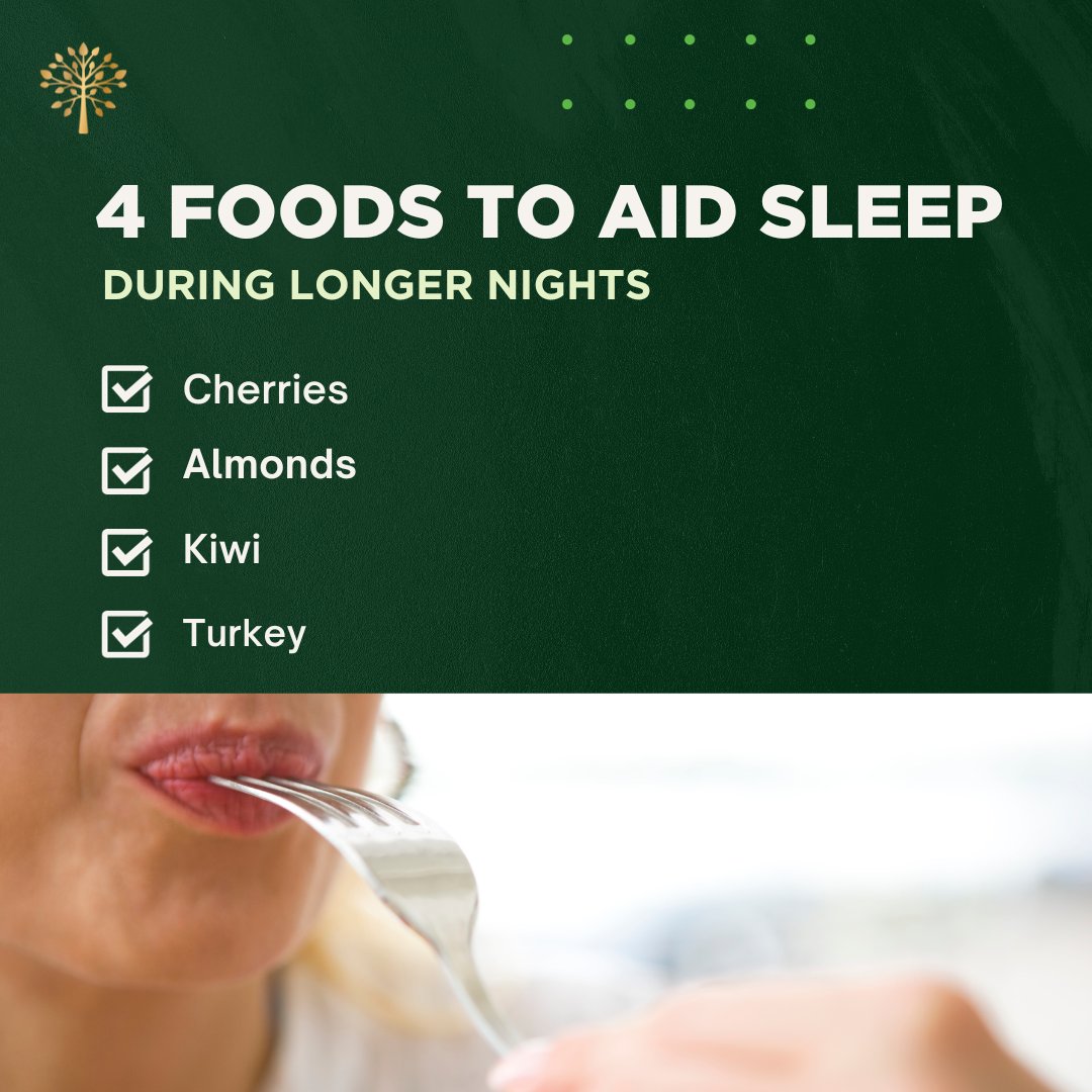 Enhance sleep during longer nights with these 4 foods! 🌙🥑 #EnjoyLifeHealthier #PurityProducts