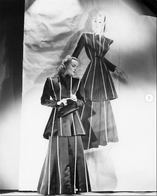 Carole Lombard modeling costumes for Mr. and Mrs. Smith, featured in the January 1941 issue of Modern Screen. “Every woman goes through a sort of evolution in learning about style,” as if she wasn't always the pinnacle of it.
