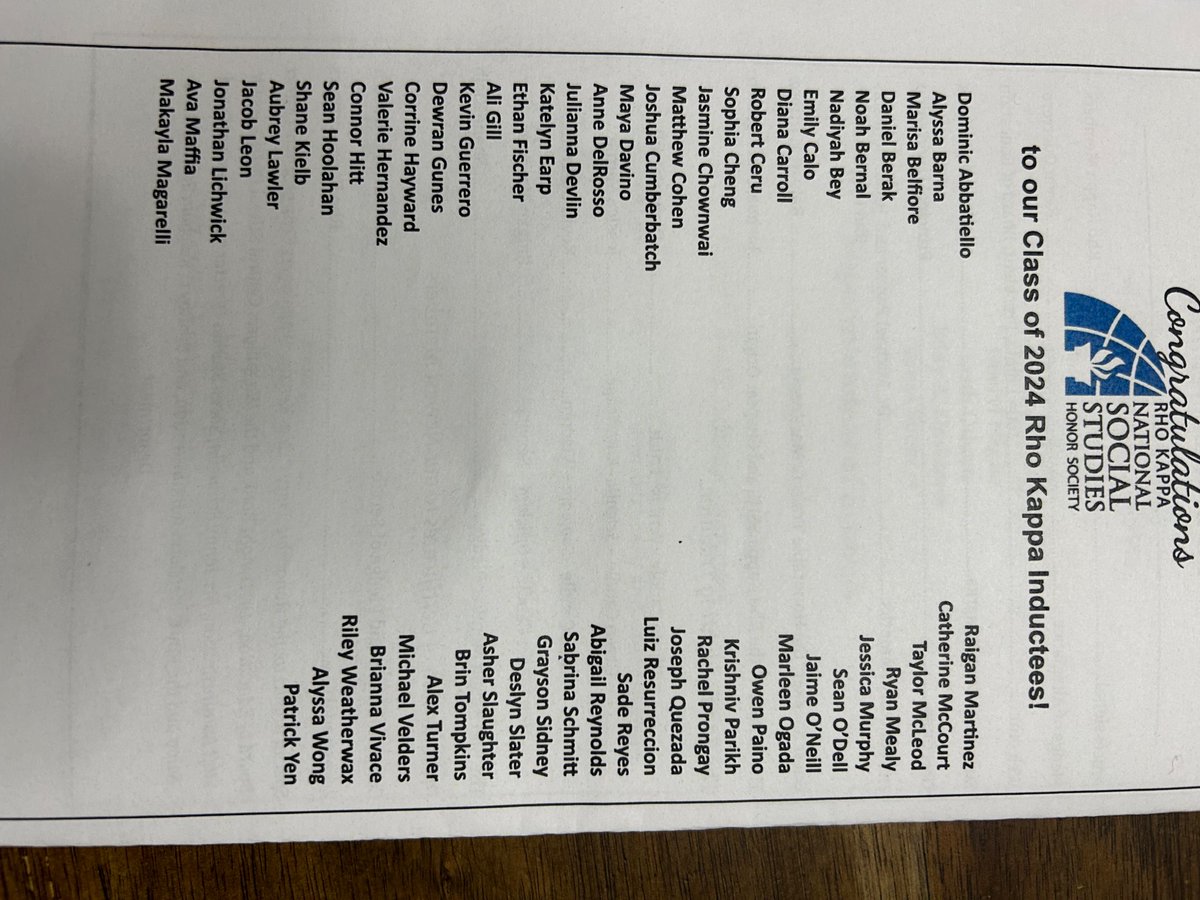 drbonkwcsd's tweet photo. Congratulations to the 57 students from Roy C. Ketcham HS who were inducted into the Jane Bolin Chapter of the Rho Kappa Social Studies Honor Society this evening! Thanks to the Honorable Tracy C. McKenzie for serving as the Guest Speaker! @WCSDEmpowers @KetchamNation https://t.co/WEqRGRvvWo