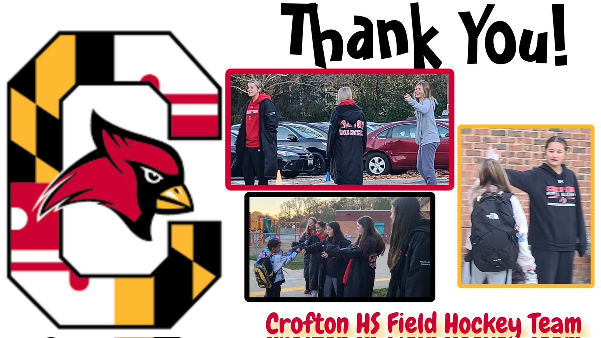 We were so excited to have the <a href="/CroftonHigh/">Crofton High School AACPS</a> Field Hockey Team greet our Mustangs during arrival this morning! 🏑🐎 #BelongGrowSucceed []🌱🌟 #OutOfThisWorld 🌎🚀 #AACPSAwesome