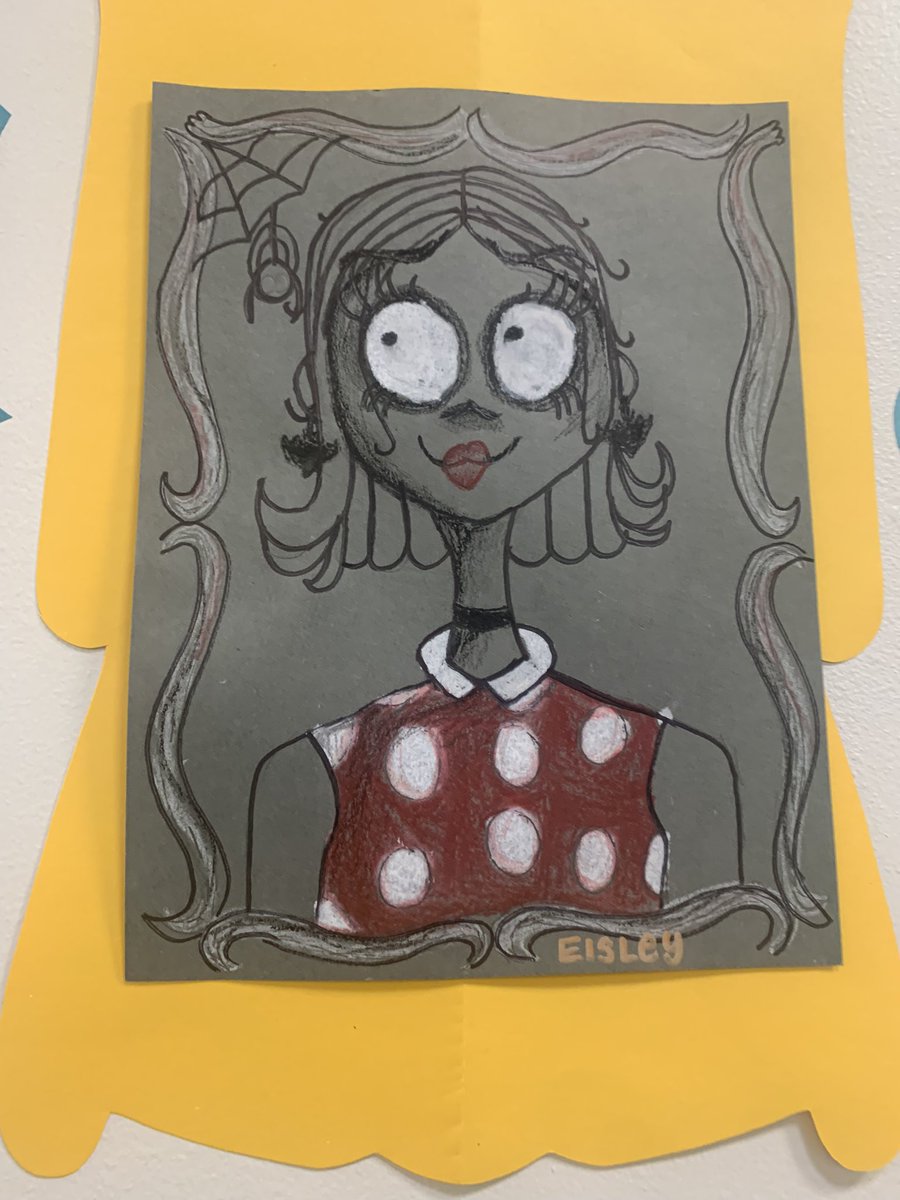 woodard_julie's tweet photo. 👻🕷️5th graders had a howling good time with our TIM BURTON inspired self-portraits….. 🕷️
👻🕷️creepy, shading & shapes fun !! 👻🕷️
@rockwallschools
@risdfinearts
#togetherrockwall
#pullenpride
#pawsart https://t.co/NCpbo80Nq3