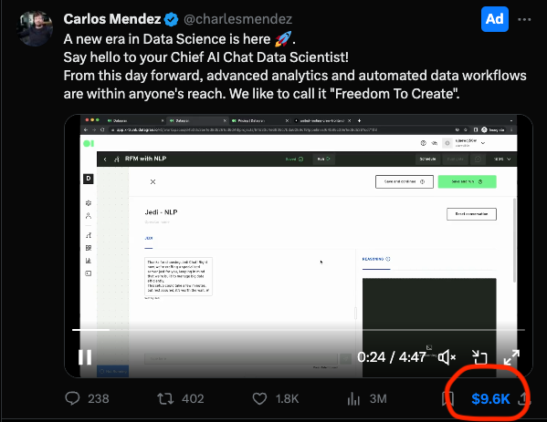 X revamped the 'ad' label, now revealing the spend behind each ad.

Is this a glitch or intentional <a href="/elonmusk/">Elon Musk</a> ?