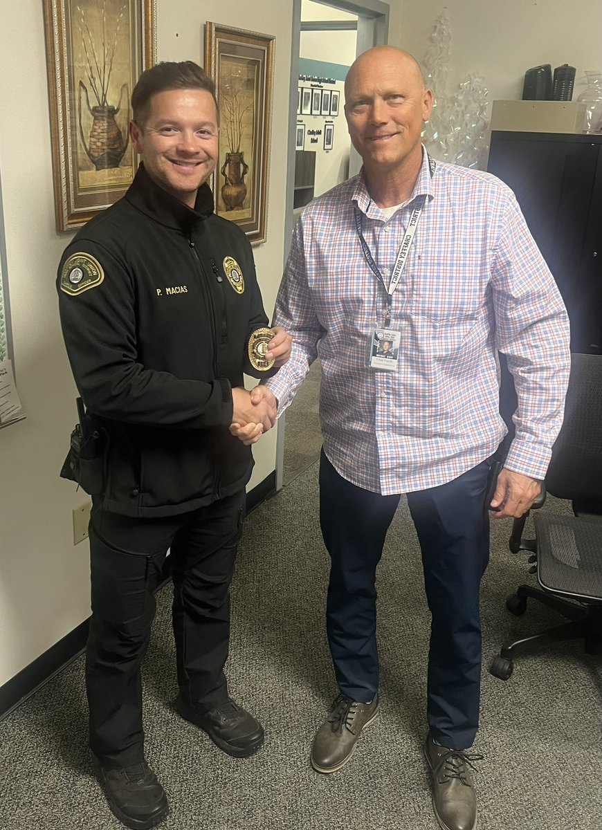 Congratulations to CO Paulino Macias on receiving his <a href="/CjuhsdS/">CJUHSD Safety</a> badge! Paulino has been a tremendous asset to the <a href="/Chaffey_Adult/">Chaffey Adult School</a> Team!!