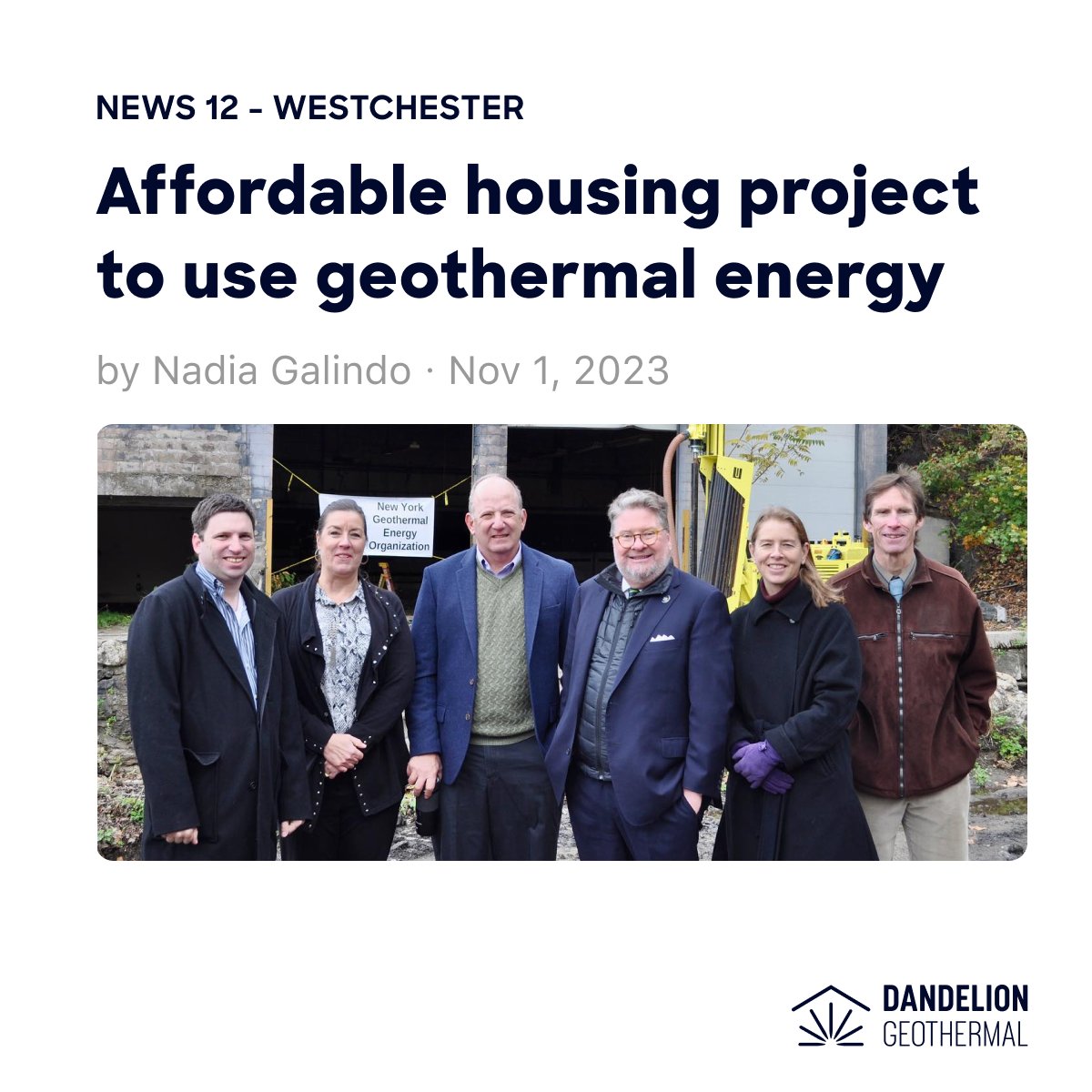 We are happy to be part of the Westchester affordable housing project, the FIRST to drill below 500 feet since the passing of the new Geothermal Borehole Law in September by State Sen. Pete Harckham. 🏡💚 

Read the story here: hubs.ly/Q027CRt70