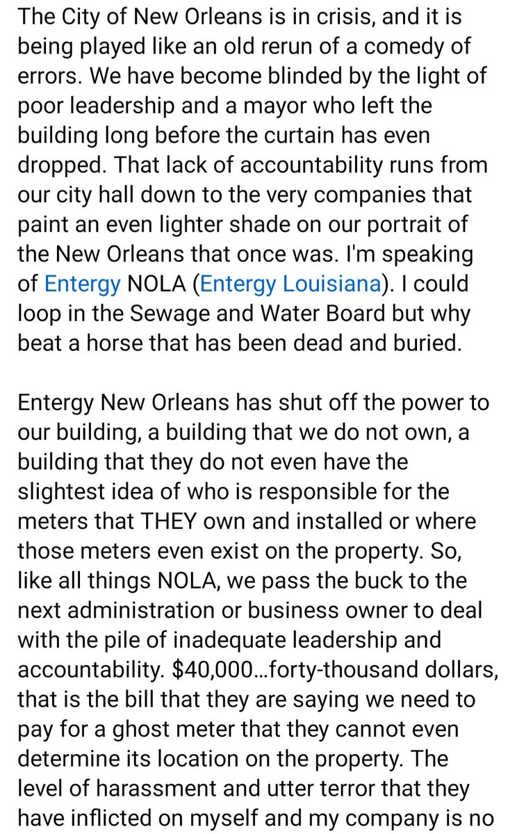 TheNolaChick's tweet photo. Saint John is now closed because of issues with the city and Entergy. 😡 https://t.co/ZPHfSq8FQM